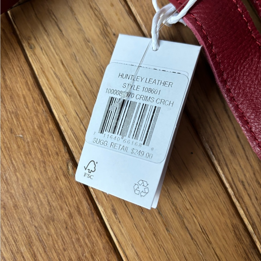 The Sak Red Leather Shoulder Bag with Whipstitch Trim - Picture 4 of 5